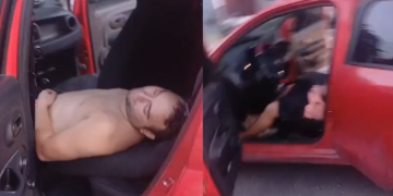 Vídeo: Após causar ac1dente, homem puxa o ‘ronco’ dentro do carro no bairro Betânia