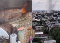 Vídeo: panela de pressão explode, casa pega fogo e sete pessoas são socorridas em Manaus