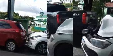 Vídeo: testemunhas filmam vários carros engavetados na Darcy Vargas