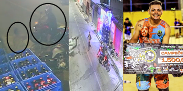 Vídeos: Homem chega at1rand0 em frente de bar, m@ta goleir0 e deixa o alvo f3rid0 na Zona Norte de Manaus