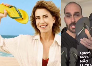 Representando a direita, Eduardo Bolsonaro boicota Havaianas após nova campanha de Fernanda Torres