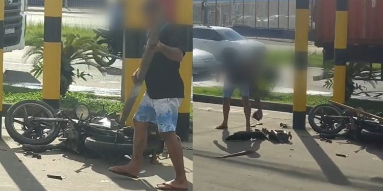 Vídeo: homem destrói a própria moto em Manaus para o Detran não levar: ‘indignado’ 