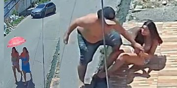 Vídeo forte: mãe e filha são alvo de assalt0 e ameaçadas de m0rte na rua em Manaus