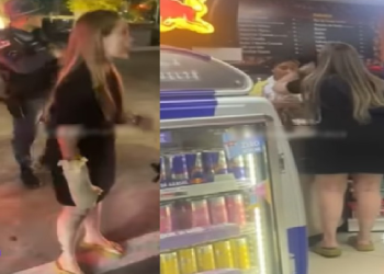 Vídeo: Mulher arma barrac0 em loja de conveniência e humilha funcionária em Manaus