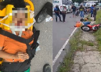 Vídeo f0rt3: Pai m0rr3 esmagad0 por roda de caminhão e filha fica fer1d@ em ac1dente em Manaus