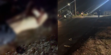 Vídeo: Bat1da entre moto e carro deixam duas vít1mas f3r1das no chão em Presidente Figueiredo