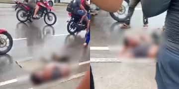Vídeo: Populares revidam e esp@ncam ass@ltante que am3açou mulher com f@ca na Zona Leste de Manaus