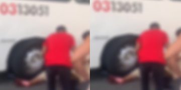 Vídeo forte: homem é parcialmente esmagad0 por ônibus da linha 550 em Manaus