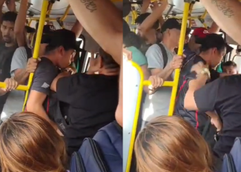 Vídeo: Dentro do 010, mulher grita após ‘taradã0’ esfregar o ‘negócio’ nela e ele ap@nha