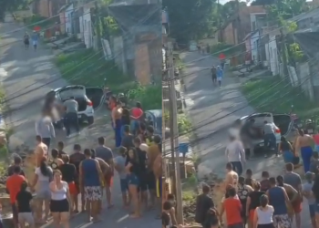 Vídeo registra homem bal3ad0 sendo levado em carro por supostos policiais em Manaus; veja