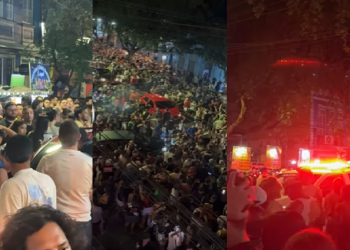 Vídeo: Polícia baixa na rua do bar Sarará após condutor não conseguir passar com carro