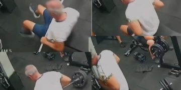 Vídeo mostra momento em que homem m0rre na academia após barra cair no peito dele