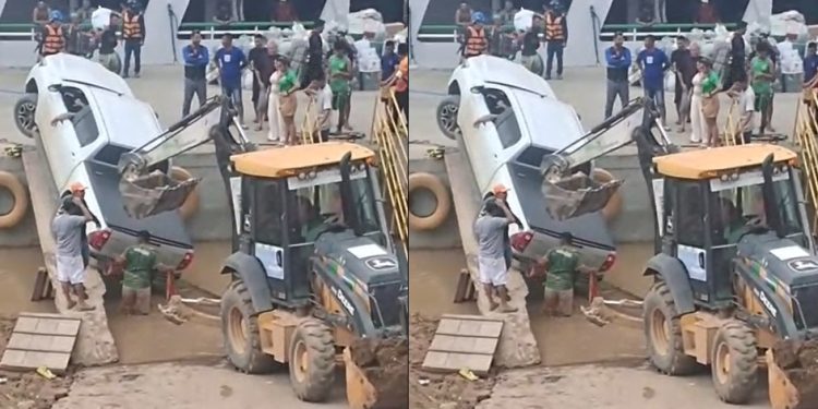 Vídeo: homem tenta embarcar picape no improviso e o pior acontece no Amazonas