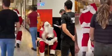 Vídeo: Papai Noel é retirado do shopping algemado após denúncia de est*pr0 de vulnerável