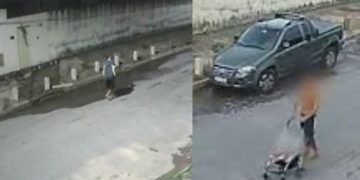 Vídeo: Polícia investiga homem que deixou bebê em carrinho no meio-fio e foi embora