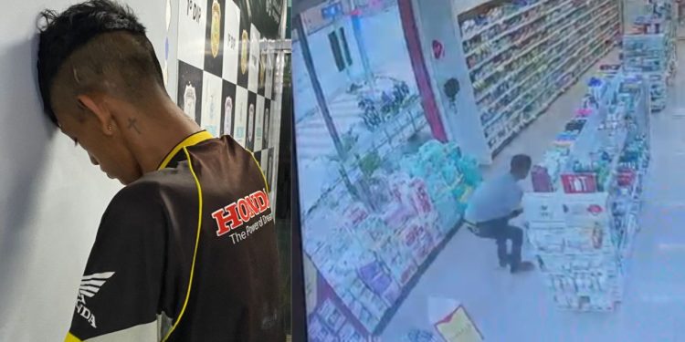 Vídeo: Polícia prende homem por furt4r produtos de limpeza na Drogasil em Manaus
