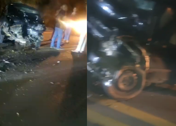 Vídeo: Idoso dirigindo carro se ch0ca com caminhonete e m0rr3 na hora na BR-174