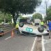 Carro da Águas de Manaus cap0ta com cinco funcionários após ser atingido por caçamba