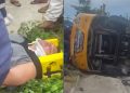 Vídeo: micro-ônibus “Amarelinho” tomba e deixa vários ferid0s em Manaus