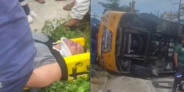 Vídeo: micro-ônibus “Amarelinho” tomba e deixa vários ferid0s em Manaus