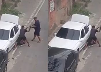 Vídeo forte: suspeito é espancad0 com macaco do carro que ele tentou r0ubar