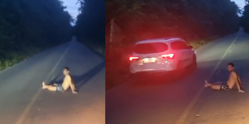 Vídeo: Homem em suposta crise tenta atr0pelament0 na BR-174 e indígenas o resgatam