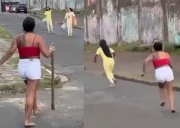 Vídeo: blindada espera a rival talarica na porta da cadeia e enche ela de p0rrada