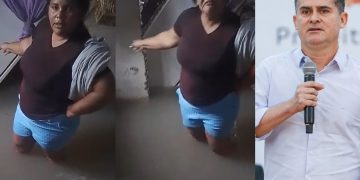 Vídeo: com a casa toda alagada, mulher cobra David Almeida: ‘ainda quer ser governador?’