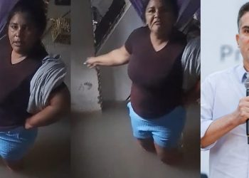Vídeo: com casa toda alagada, mulher cobra David Almeida: ‘ainda quer ser governador?’