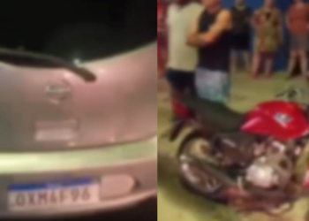 Vídeo: Motociclista fica em estado gr@v3 de saúde após ser atingido por carro em alta velocidade no Galiléia