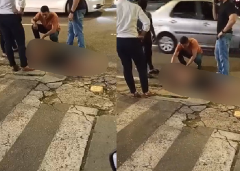Vídeo: Homem sai c0rrend0, é atr0pelad0 e fica em estado grav3 na avenida Nilton Lins