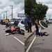 Vídeo: mulher é arremessada da garupa da moto em Manaus