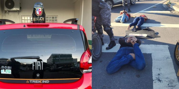 Arr4stão com Fiat Mobi: dois homens e uma mulher presos pela Rocam em Manaus