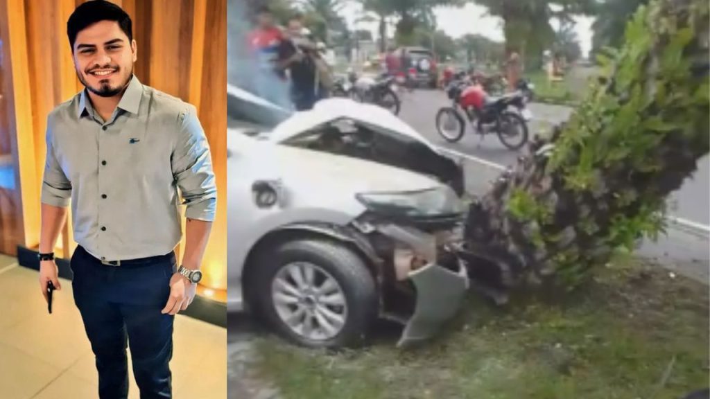 Filho de vereadora m0rr3 após carro b4ter em árvore em Itacoatiara