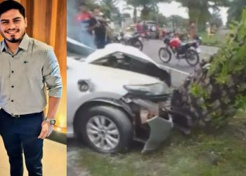 Filho de vereadora m0rr3 após carro b4ter em árvore em Itacoatiara