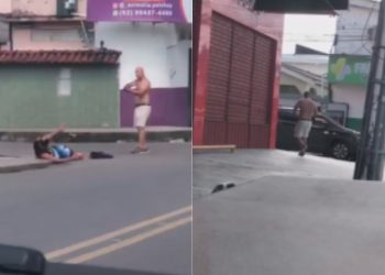 Homem aparece em vídeo sendo b4lead0 na rua em Manaus; veja