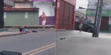 Homem aparece em vídeo sendo b4lead0 na rua em Manaus; veja