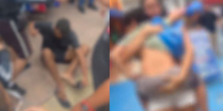 Vídeo: Homem surta, agrid3 criança com s0c0 e é contido por populares no Centro