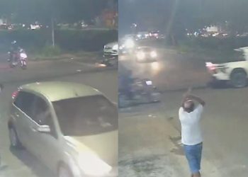 Veja: Pick-up atinge moto, deixa ferid0 e foge sem prestar socorro em Manaus