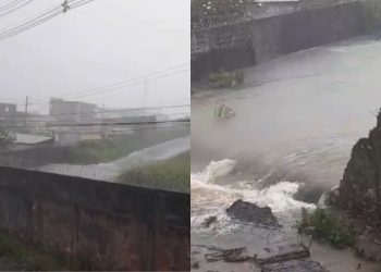 Muro da Vila Militar desaba em Manaus e atinge residências civis; vídeo