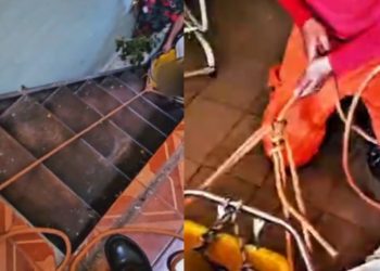 Idosa é socorrida pelos bombeiros após queda no Lírio do Vale; vídeo