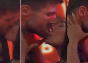 Vídeo:  Marciele beija e morde o beiço de Jonas durante festa no BBB