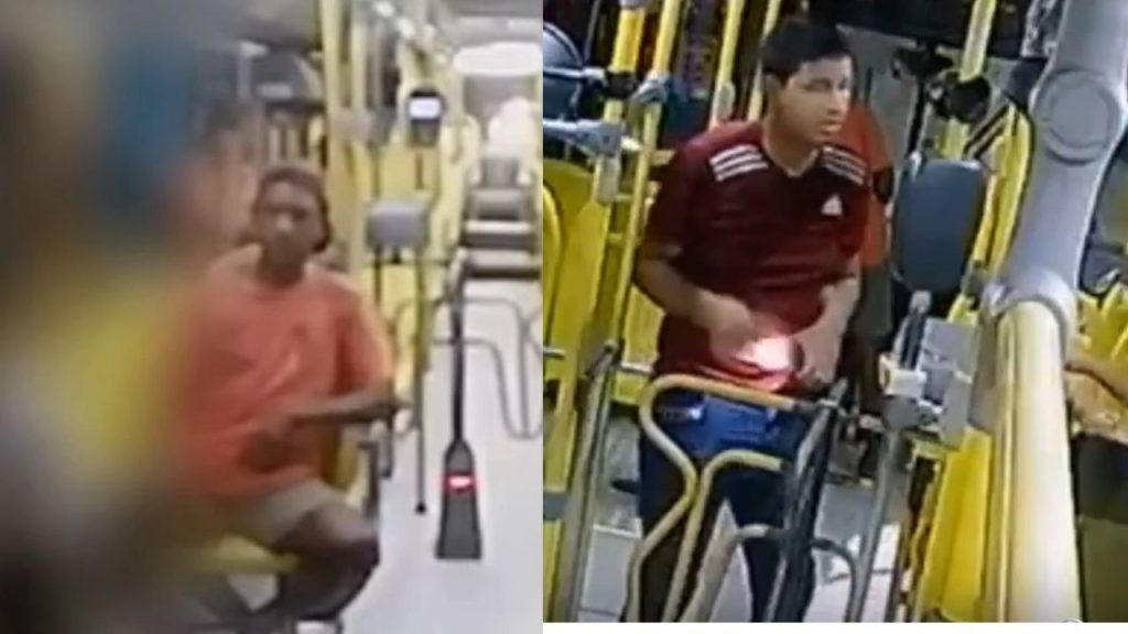 Polícia divulga imagens de suspeitos que levaram celular e renda de ônibus em Manaus