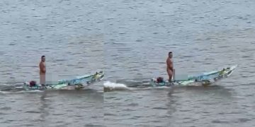 Vídeo: homem é filmado “batendo uma” no meio do rio: ‘égua, olha o punheteir0’