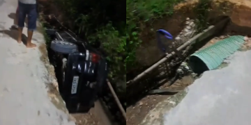 Vídeo: Cratera medonha faz mulher ficar fer1da ao cair com o carro no bairro Nova Cidade