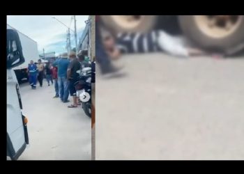 Vídeo urgente: atr0plead0 agoniza embaixo de carreta em Manaus