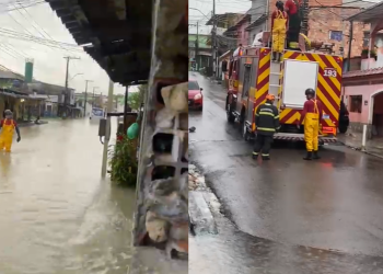Vídeo: Micro-ônibus é arrastado por enxurrada e passageiros são resgatados na Zona Norte de Manaus