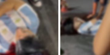 Vídeo forte: sangue escorre pela orelha de motoqueiro ferid0 em Manaus: ‘meu Deus’