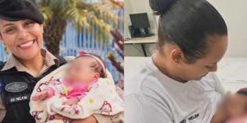 Policial amamenta bebê de dois meses jogada no bueiro pela mãe; pais são pres0s