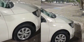 ‘Secaram meu pneu’: motorista denuncia flanelinhas por danos em carro na Ponta Negra; veja